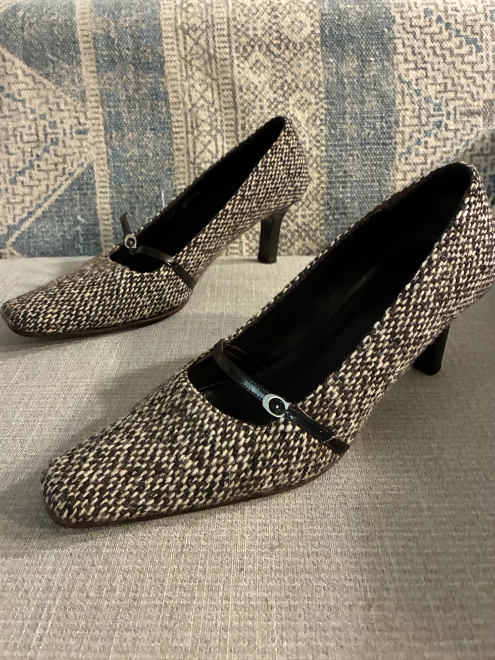 Vintage y2k Coach Tweed Mary Jane Pumps size 8.5